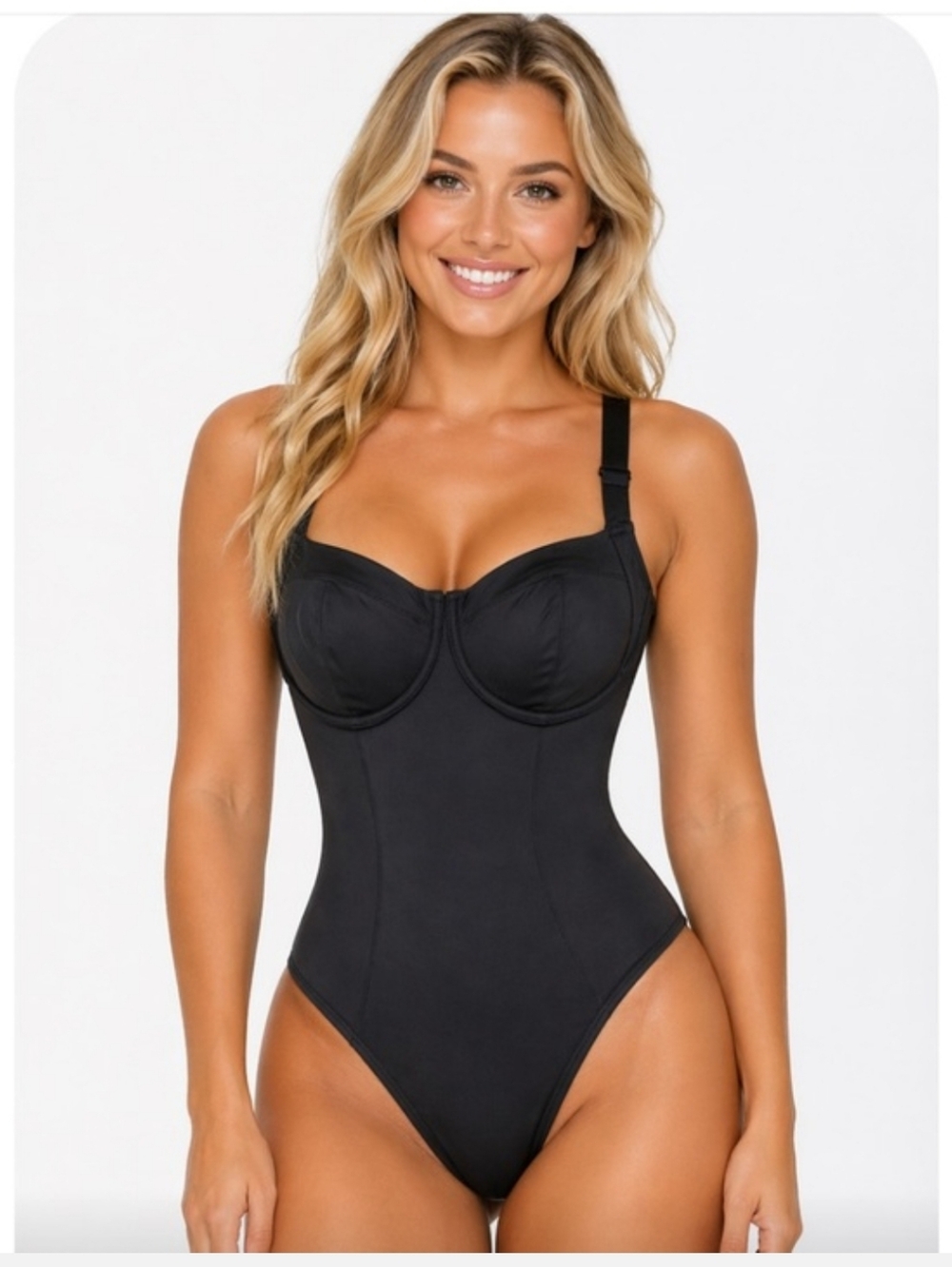 NWT! TA3, Hi Cut Lifty Adjustable Swimsuit, Black,Size Med Reg Length,D/DD, $188